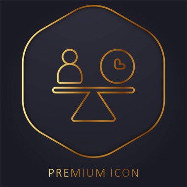 Altın çizgi prim logosu veya simgesi dengesi