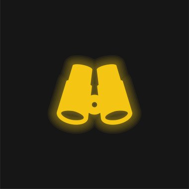 Dürbünler sarı parlayan neon simgesi