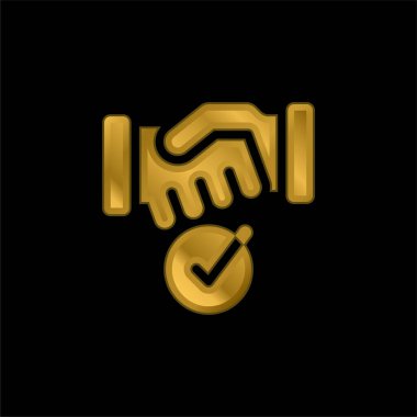 Altın kaplama metalik simge veya logo vektörü