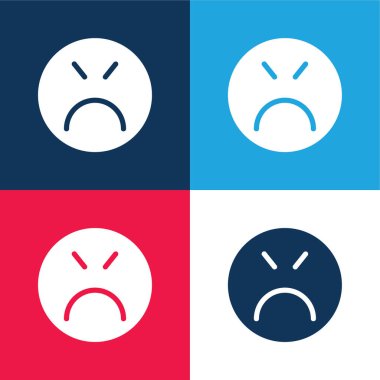 Kızgın mavi ve kırmızı dört renk en düşük simge kümesi