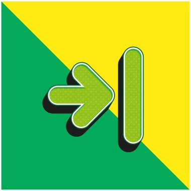 Arrow To Last Track Green ve sarı 3d vektör simgesi
