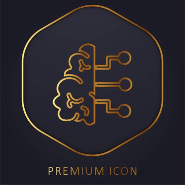 AI altın çizgi premium logo veya simge