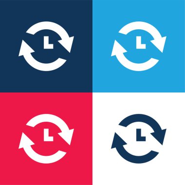Analyze blue and red four color minimal icon set clipart