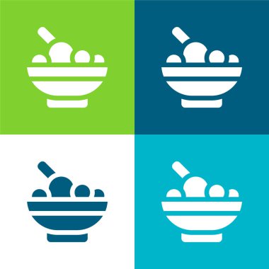 Bowl Düz 4 renk en küçük simge kümesi