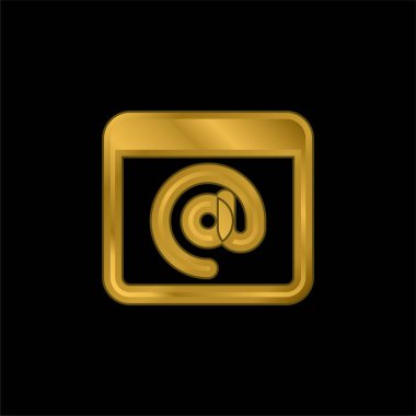 İşaretli altın kaplama metalik simge veya logo vektöründe