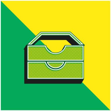 Arşiv Yeşil ve Sarı 3D modern vektör simgesi logosu