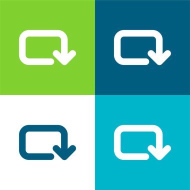 Arrow Of Rounded Rectangular Clockwise Rotation Flat four color minimal icon set clipart