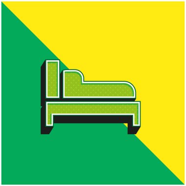 Yatak Yeşil ve Sarı Modern 3D vektör simgesi logosu
