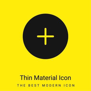 Add Round Button minimal bright yellow material icon clipart