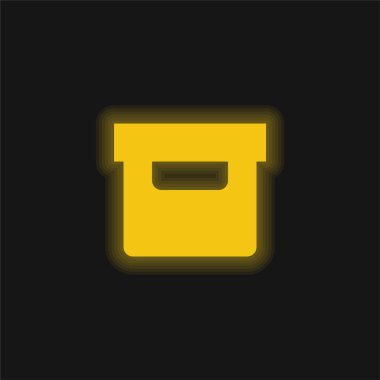 Arşiv sarı parlak neon simgesi