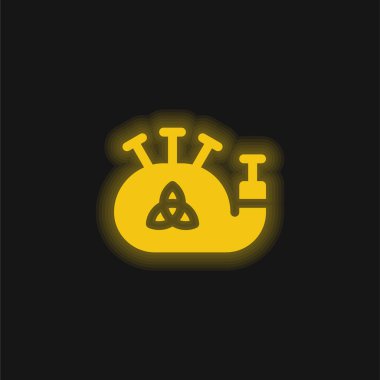 Gayda sarı parlayan neon simgesi