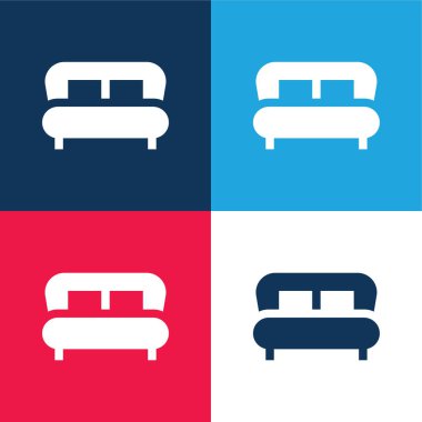 Yatak mavisi ve kırmızı dört renk en küçük simge kümesi