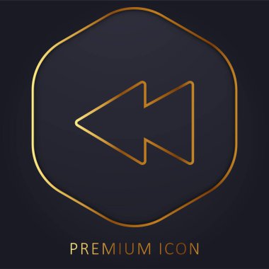 Backwards golden line premium logo or icon clipart