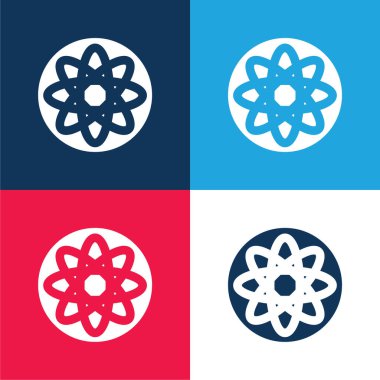 Atomik Yapı Mavi ve Kırmızı Minimum Renk Simgesi