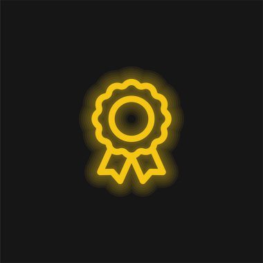 Rozet sarı parlak neon simgesi