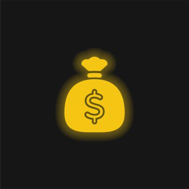 Büyük Para Çantası Sarı Parlak Neon simgesi