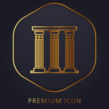 Ancient Pillar golden line premium logo or icon clipart