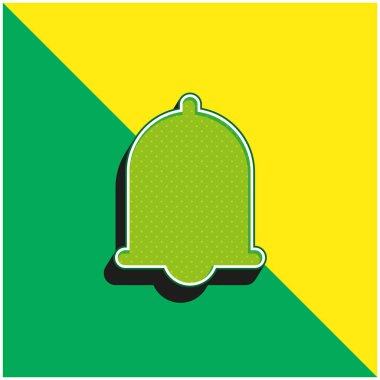 Alarm Yeşil ve Sarı Modern 3D vektör simgesi logosu