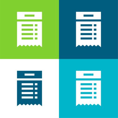 Bill Düz 4 renk en küçük simge kümesi