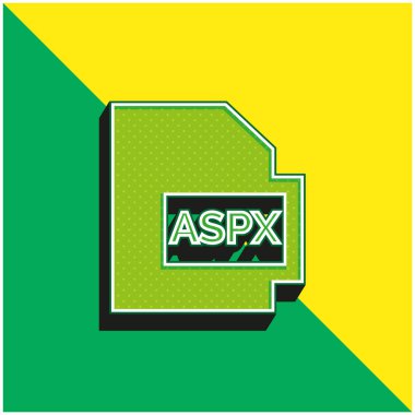 Aspx Yeşil ve sarı modern 3d vektör simgesi logosu
