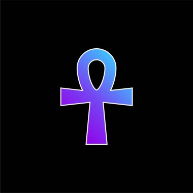 Ankh blue gradient vector icon clipart