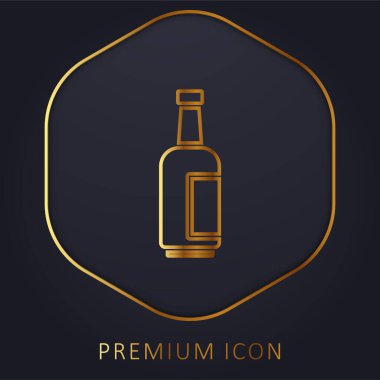 Şişe altın çizgisi prim logosu veya simgesi