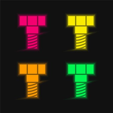 Parlayan dört renk neon vektör simgesini sürgüle