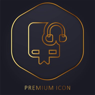 Ses Kitabı altın çizgi premium logosu veya simgesi
