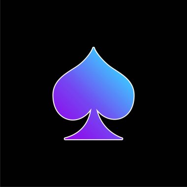 Ace Of Spades blue gradient vector icon clipart