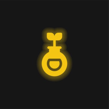 Biyoloji sarı parlak neon simgesi