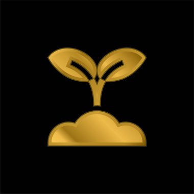 Tarım altın kaplamalı metalik simge veya logo vektörü