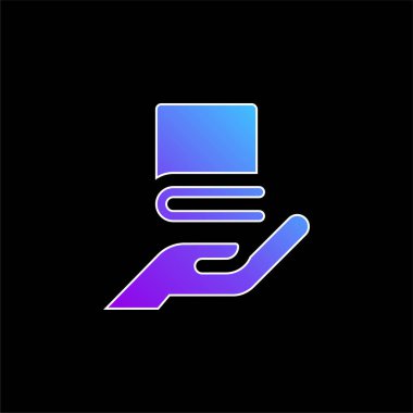 Kitap mavi gradyan vektör simgesi