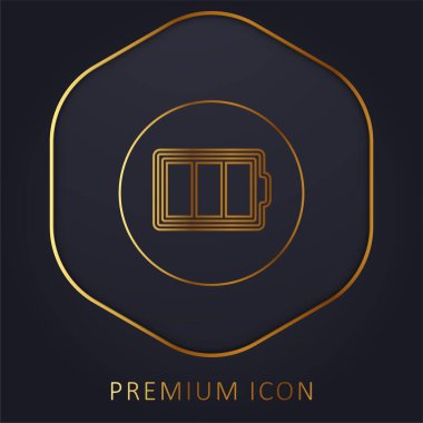 Pil Hattı Bir Daire Altın Çizgili prim logosu veya simgesi