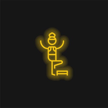 Aerobik sarı parlayan neon simgesi