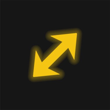 Karşıt Yönlere İki Noktalı Çapraz Ok Sarı Parlak Neon simgesi