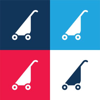 Bebek Arabası Mavi ve Kırmızı Minimum Renk Simgesi