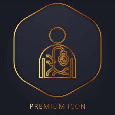 Agiography altın çizgi prim logosu veya simgesi