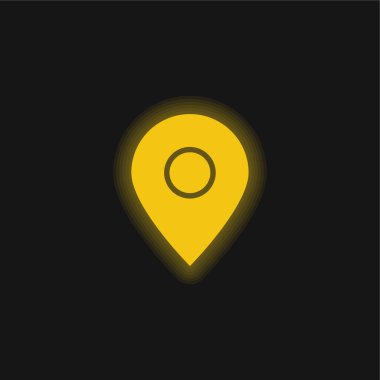 Büyük Harita Bulucu sarı parlak neon simgesi
