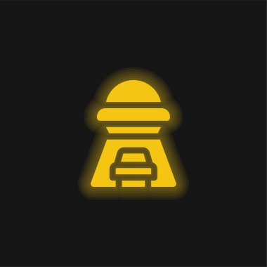 Kaçırma sarı parlayan neon simgesi