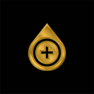 Kan Tipi Altın Kaplama Metal Simge veya Logo Vektörü