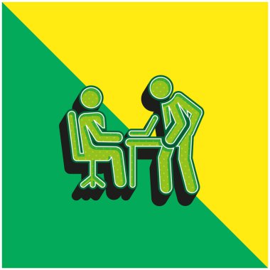 Öfke Yeşil ve Sarı Modern 3D vektör simgesi logosu