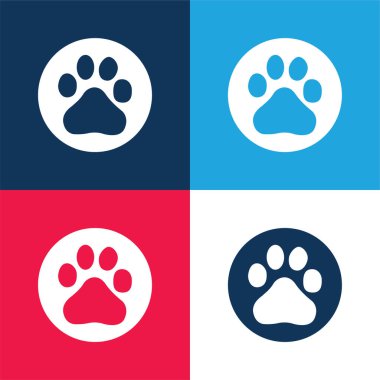 Baidu Logosu mavi ve kırmızı dört renk minimal simgesi seti