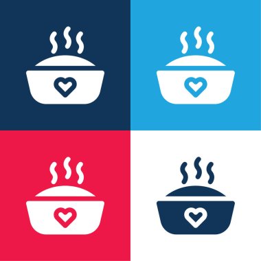 Baby Food blue and red four color minimal icon set clipart