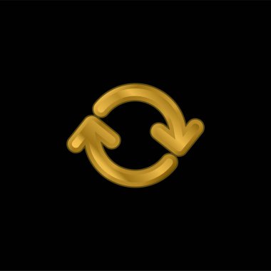 Oklar Çember altın kaplama metalik simge veya logo vektörü