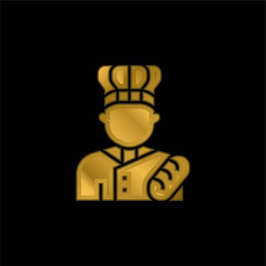 Baker altın kaplamalı metalik simge veya logo vektörü
