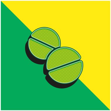 Aspirins Green and yellow modern 3d vector icon logo clipart