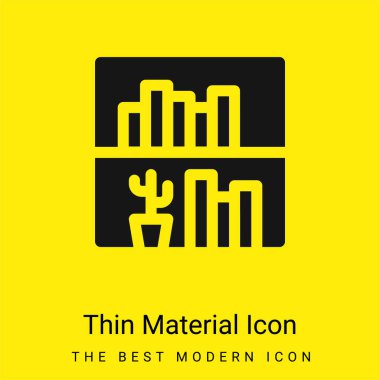 Bookshelf minimal bright yellow material icon clipart