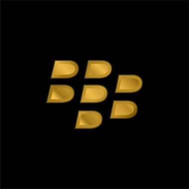 Blackberry altın kaplama metalik simge veya logo vektörü