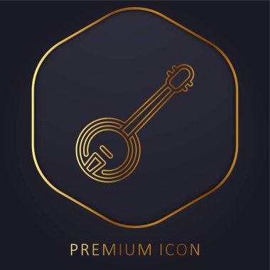 Banjo altın çizgi prim logosu veya simgesi