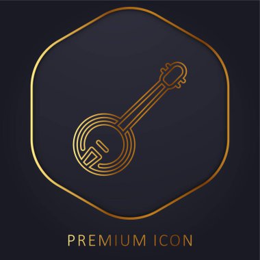 Banjo golden line premium logo or icon clipart